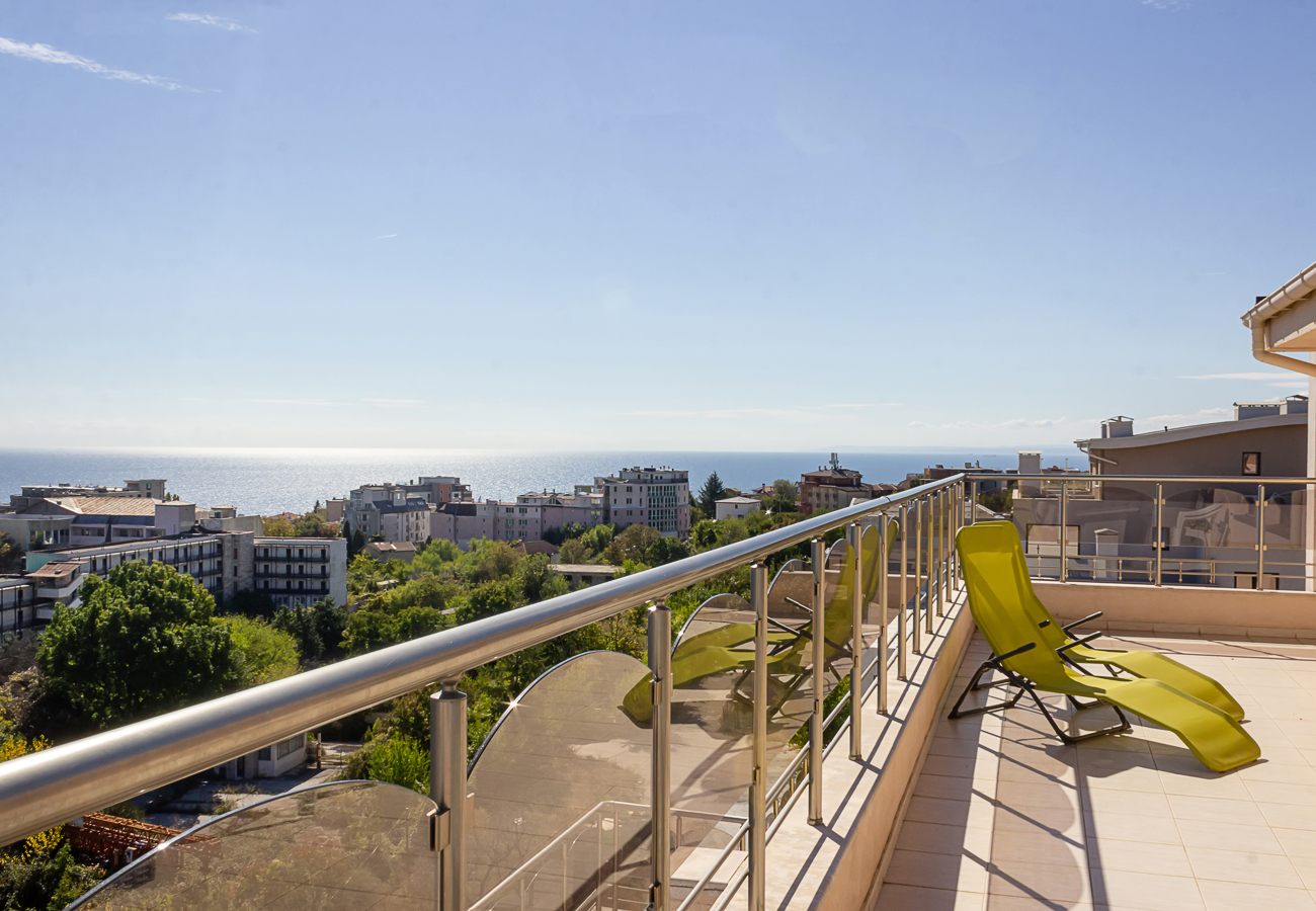 Sea-view terrace at sunset, Kabakum Sky